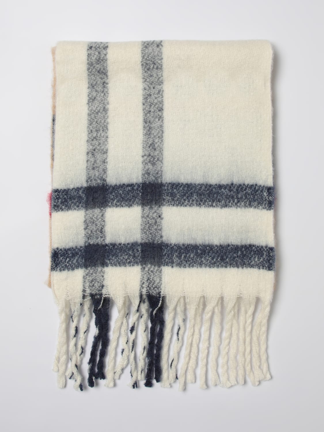 BARBOUR SCIARPA: Sciarpa Barbour in tessuto stampa check , Beige - Img 1