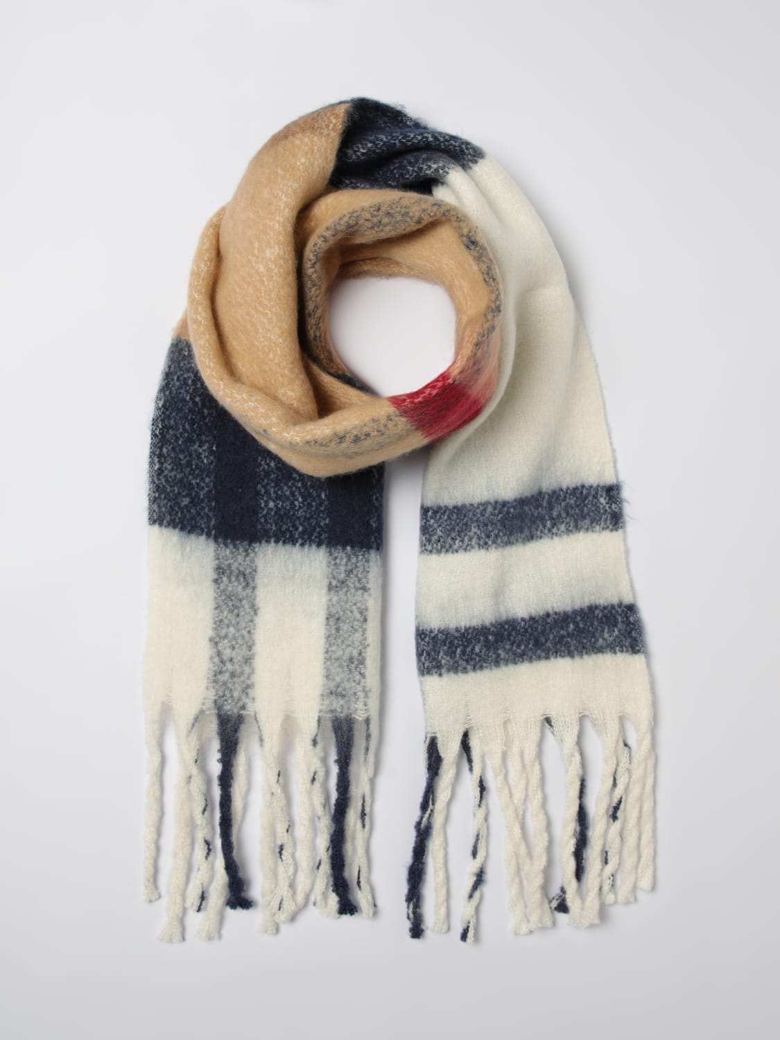 BARBOUR SCIARPA: Sciarpa Barbour in tessuto stampa check , Beige - Img 2