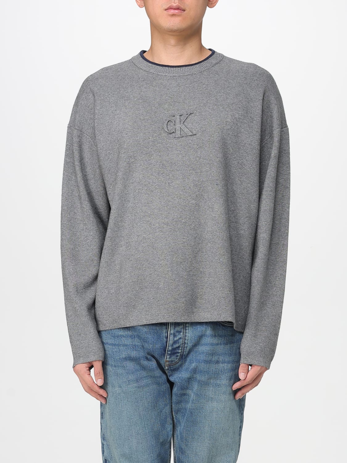 CALVIN KLEIN JEANS PULLOVER: Pullover herren Calvin Klein Jeans, Grau - Img 1