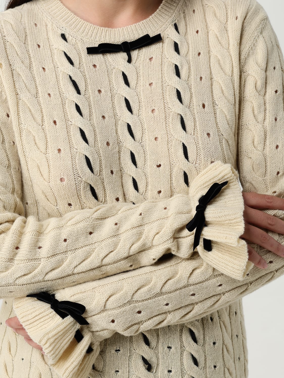 VALENTINO SWEATER: Cardigan woman Valentino, White - Img 5