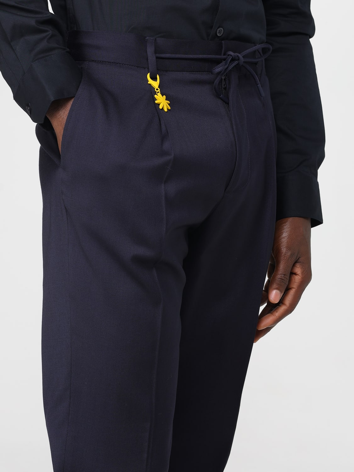 MANUEL RITZ パンツ: パンツ メンズ Manuel Ritz, ブルー - Img 3