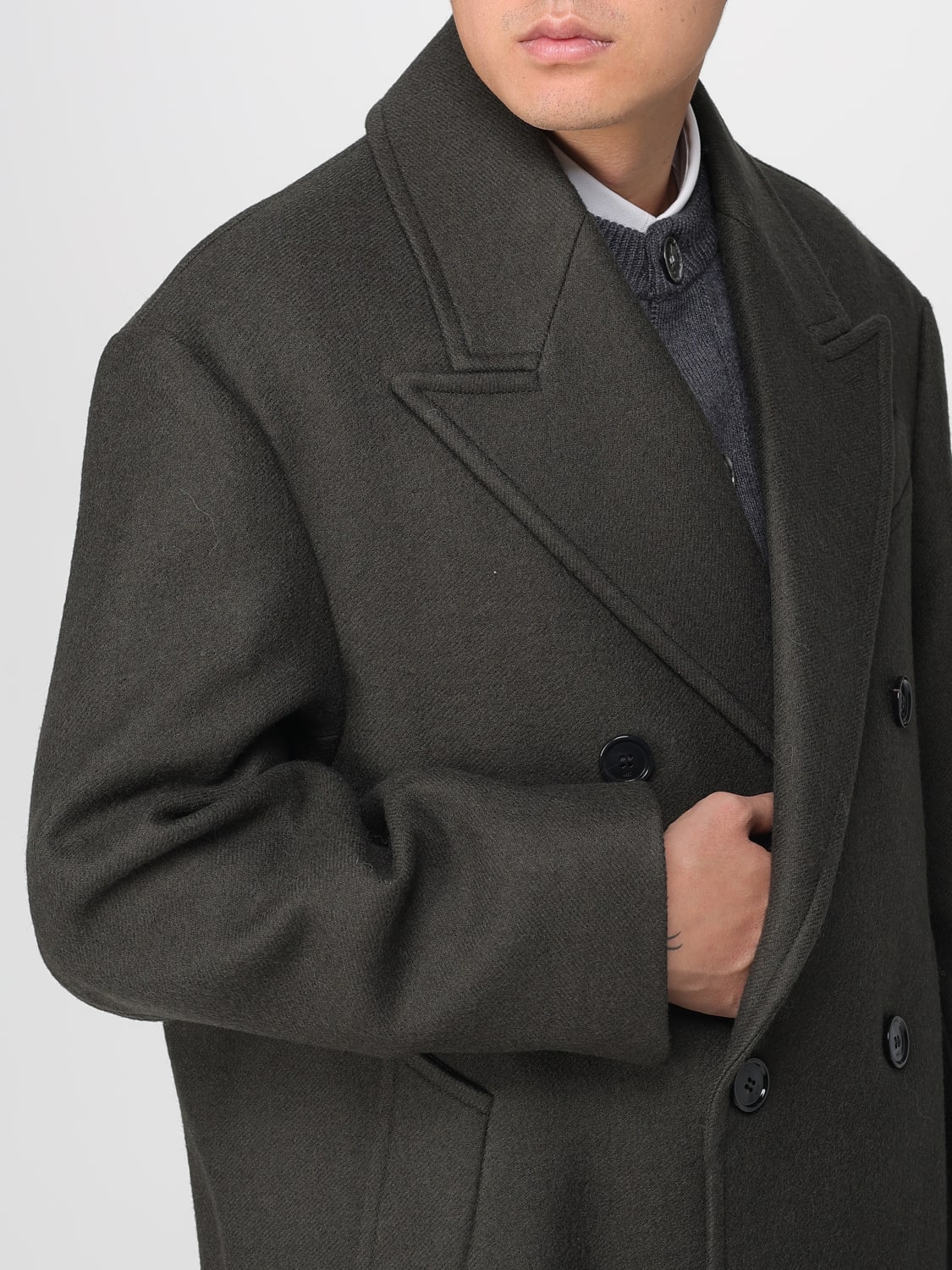 AMI PARIS 大衣: 大衣 男士 Ami Paris, 灰色 - Img 5