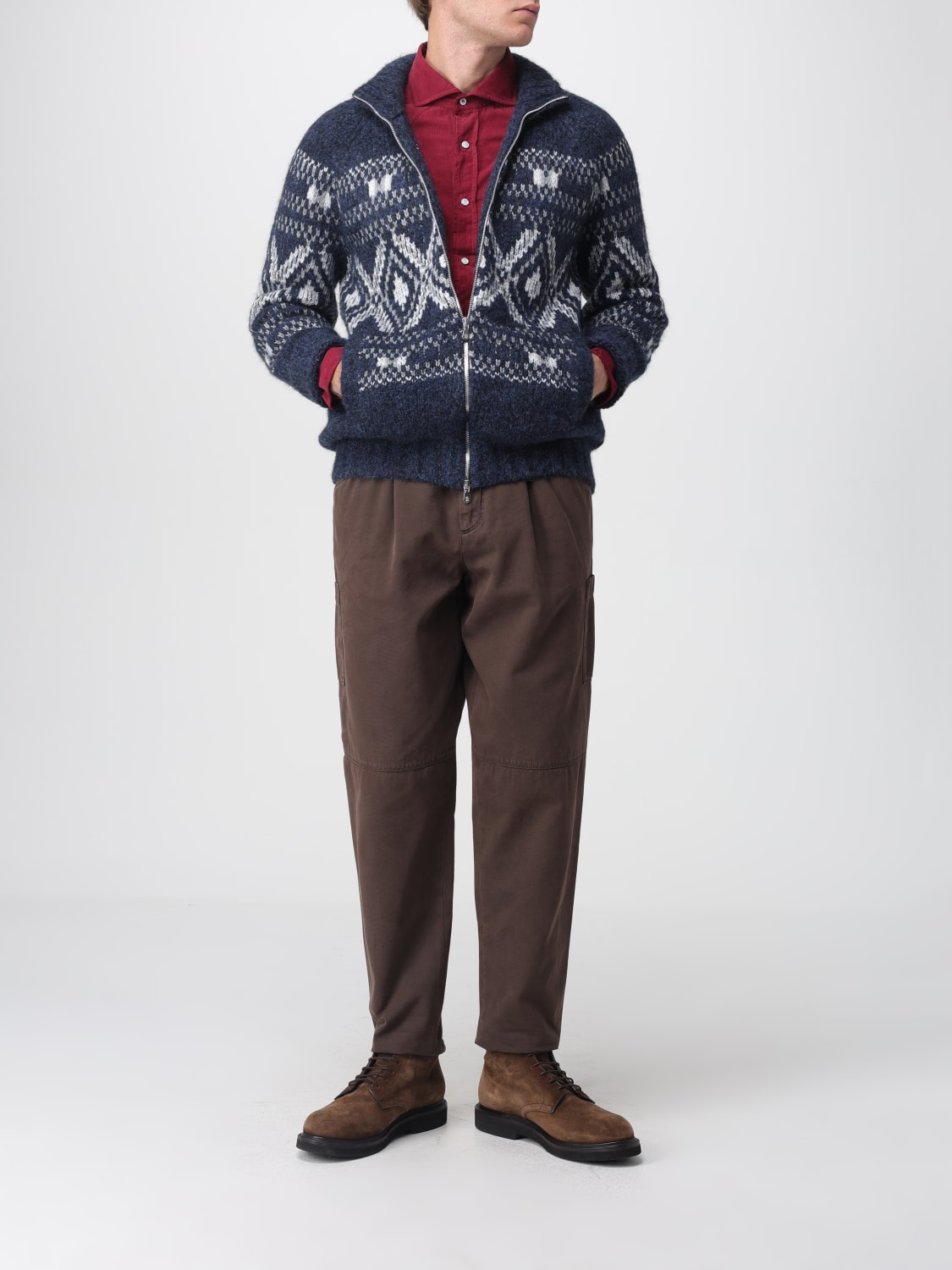 BRUNELLO CUCINELLI CAMICIA: Camicia Brunello Cucinelli in velluto a coste , Bordeaux - Img 2