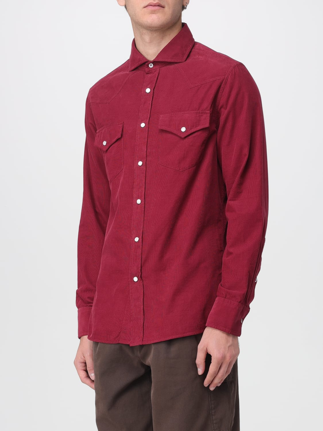 BRUNELLO CUCINELLI CAMICIA: Camicia Brunello Cucinelli in velluto a coste , Bordeaux - Img 4