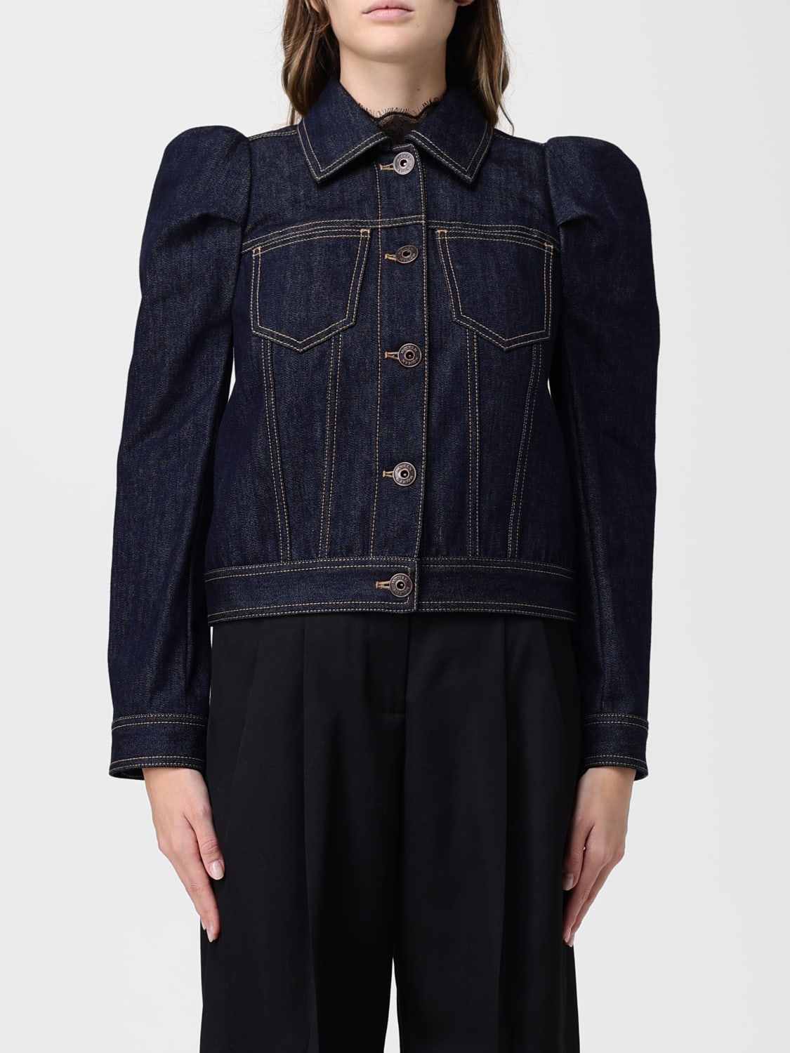 MCQUEEN JACKET: Jacket woman McQueen, Blue - Img 1
