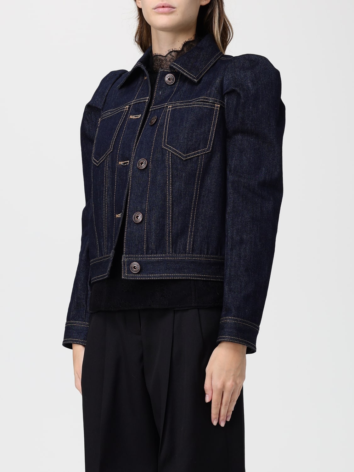 MCQUEEN JACKET: Jacket woman McQueen, Blue - Img 4