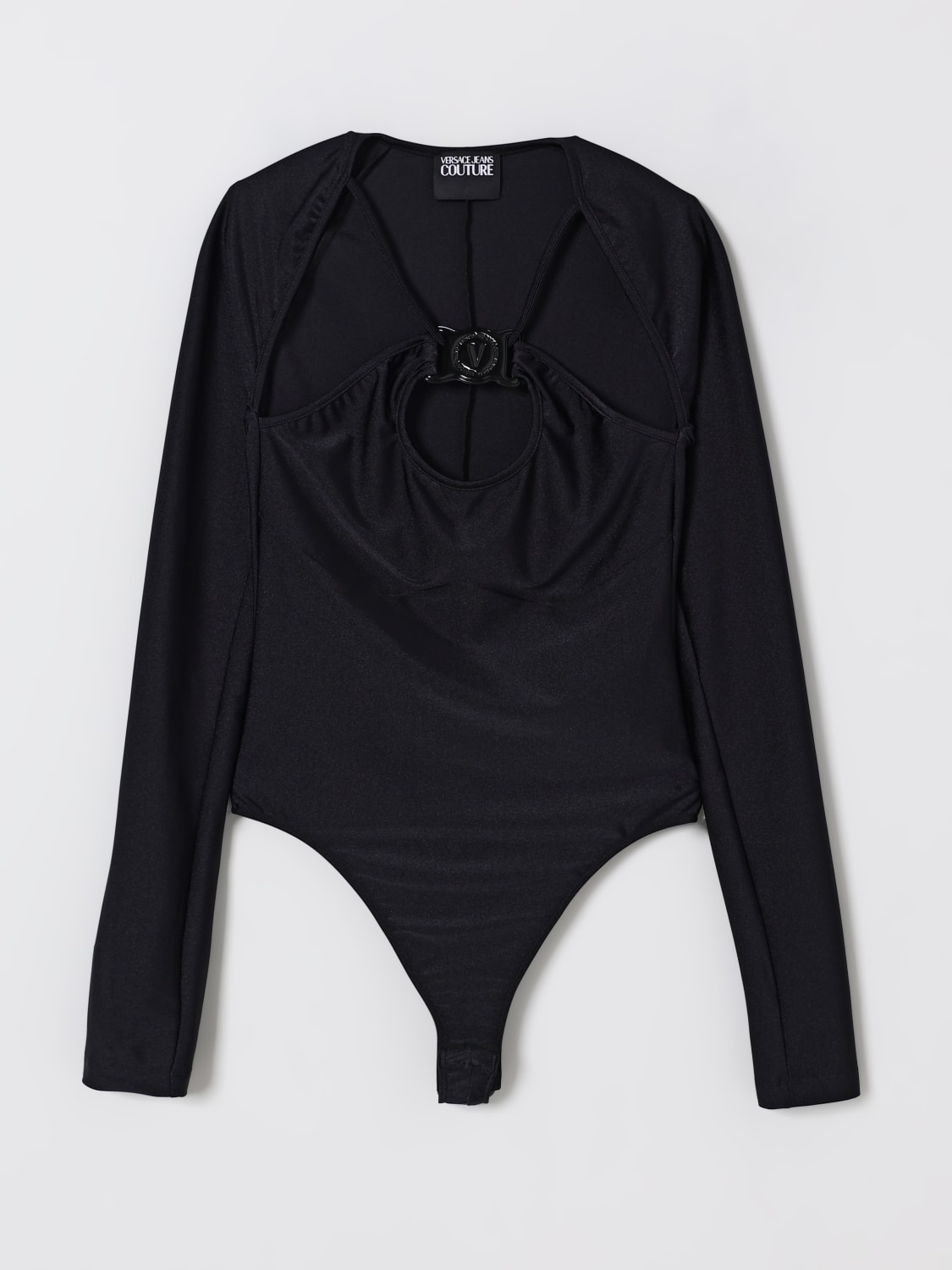 VERSACE JEANS COUTURE TOP: Body in tessuto stretch Versace Jeans Couture, Nero - Img 2