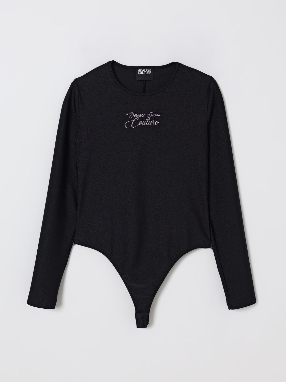 VERSACE JEANS COUTURE TOP: Body in tessuto tecnico stretch Versace Jeans Couture, Nero - Img 2