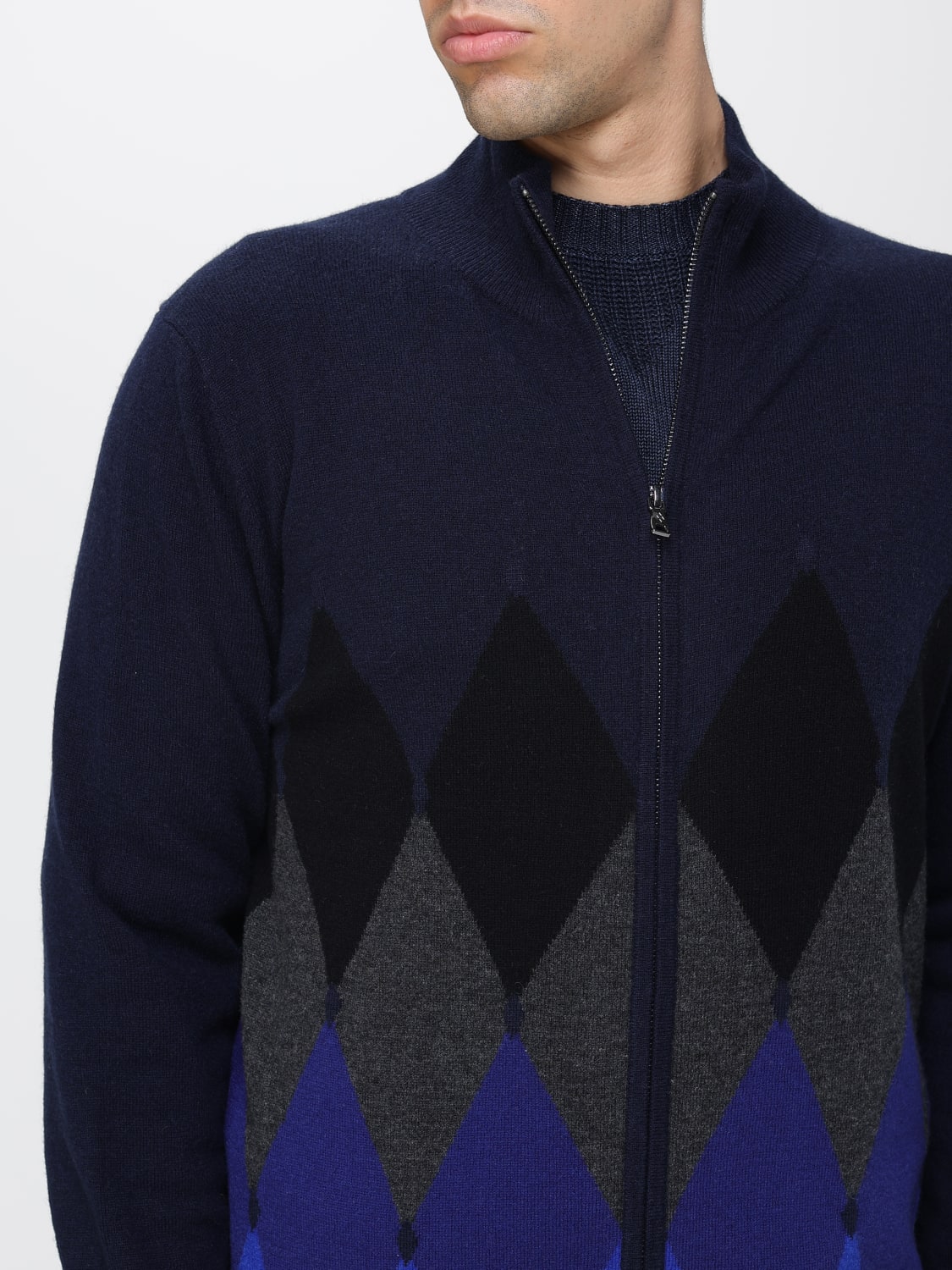 BALLANTYNE SWEATER: Cardigan men Ballantyne, Navy - Img 4