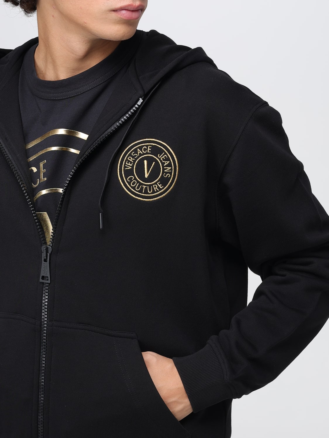 VERSACE JEANS COUTURE SWEATSHIRT: Sweater men Versace Jeans Couture, Black - Img 4