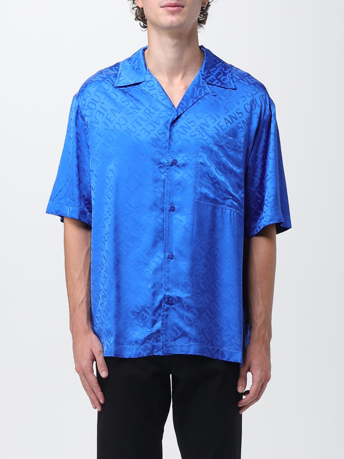 VERSACE JEANS COUTURE CAMISA: Camisa hombre Versace Jeans Couture, Azul Oscuro - Img 1