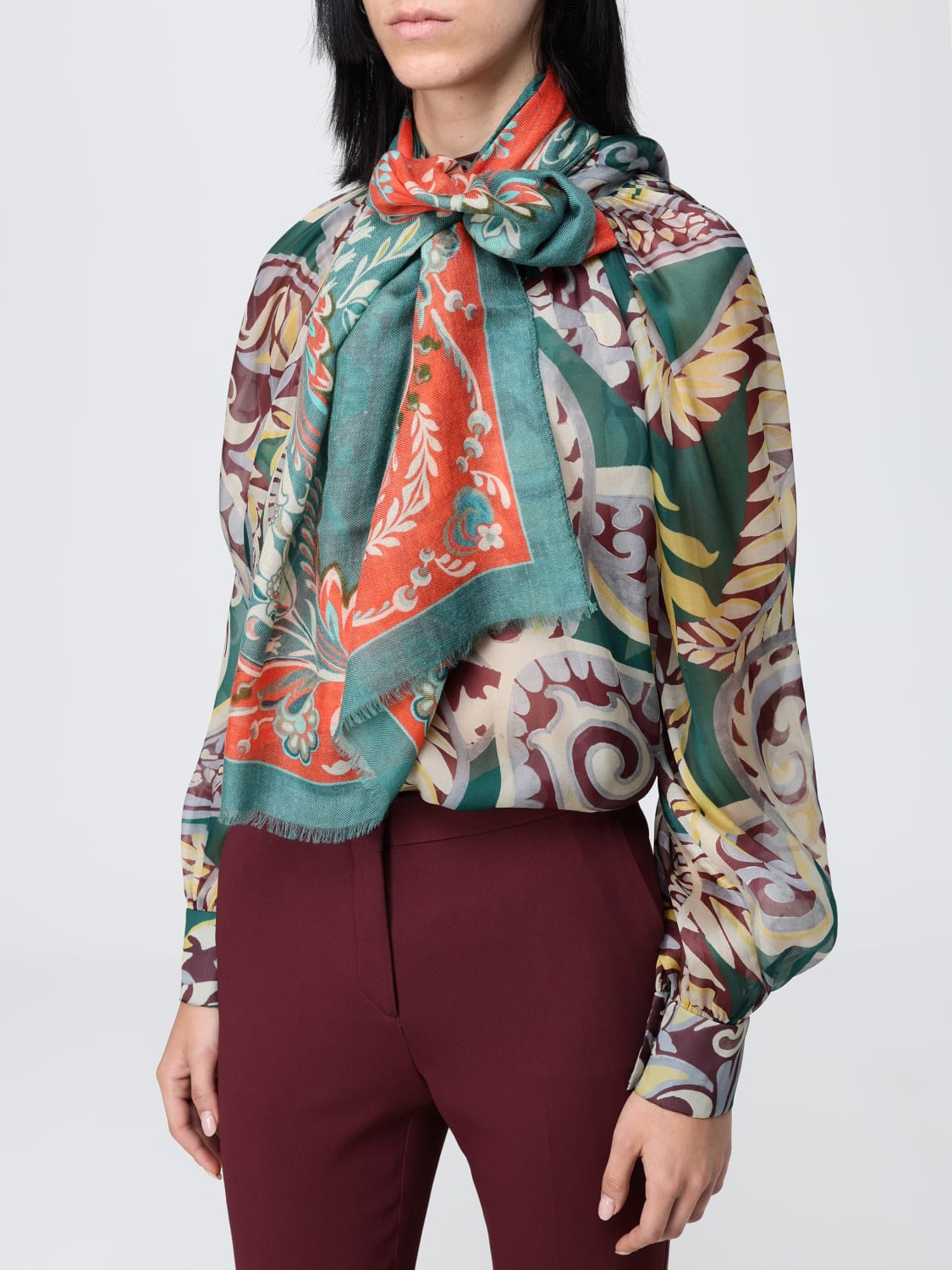 ETRO BUFANDA: Bufanda mujer Etro, Verde - Img 2