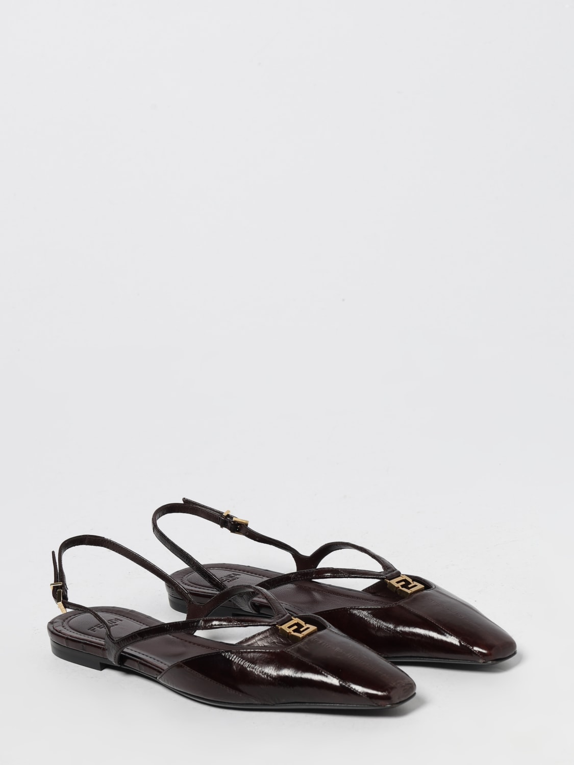 FENDI BALLET FLAT: Shoes woman Fendi, Brown - Img 2