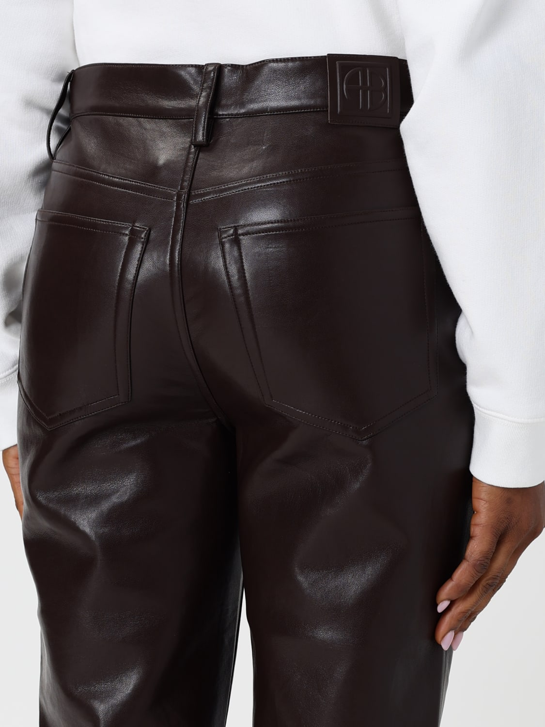 ANINE BING PANTS: Pants woman Anine Bing, Brown - Img 4