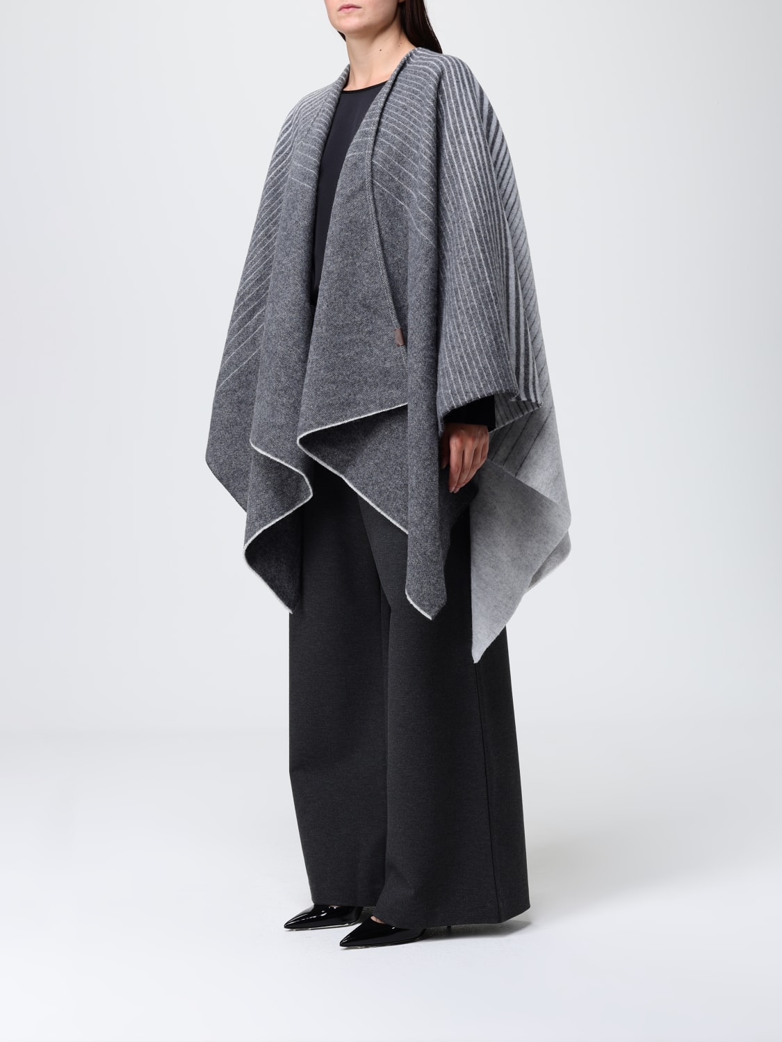 MM MAX MARA COAT: Scarf woman Mm Max Mara, Grey - Img 4