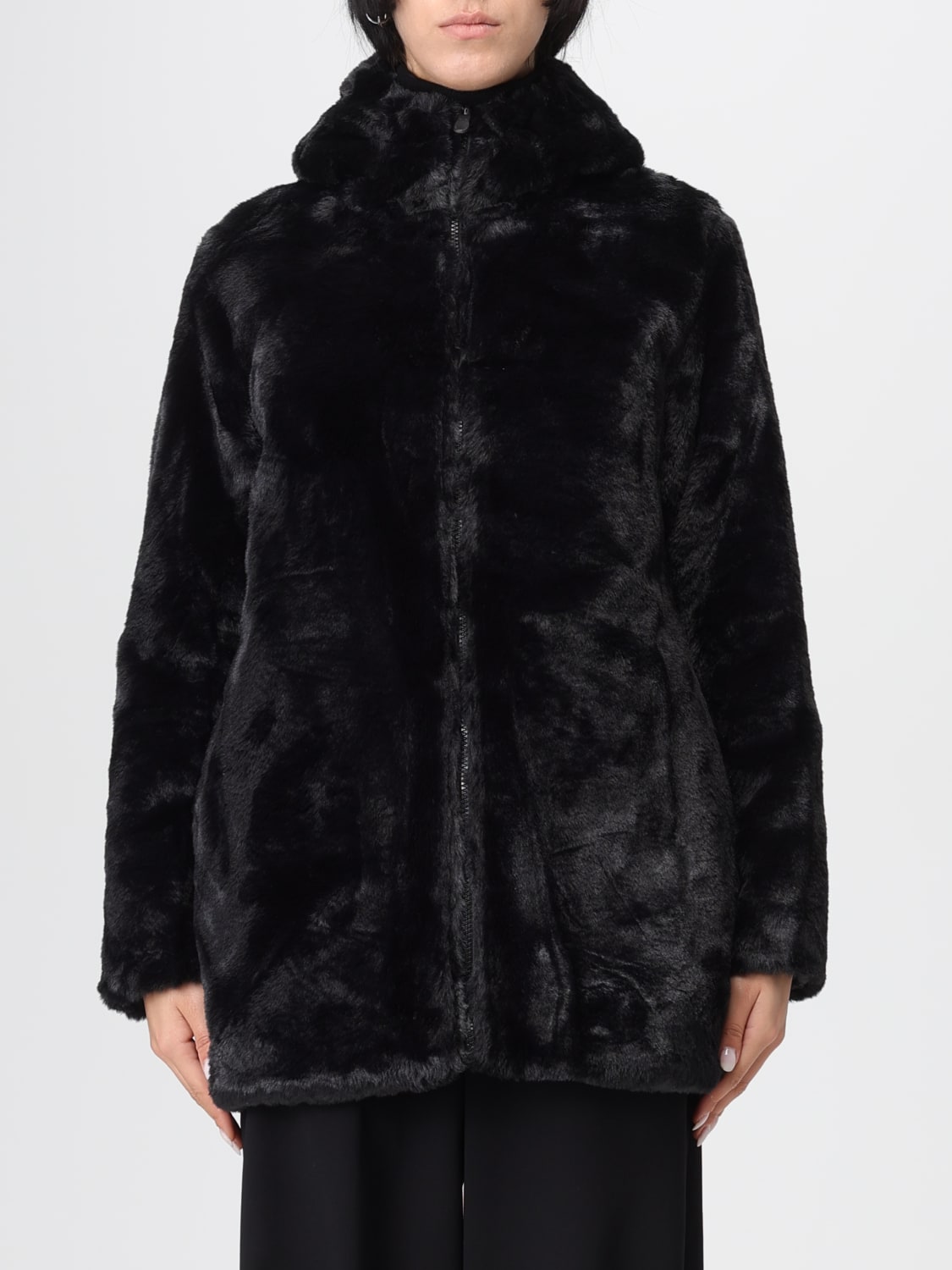 SAVE THE DUCK ABRIGO DE PIEL: Abrigo mujer Save The Duck, Negro - Img 1