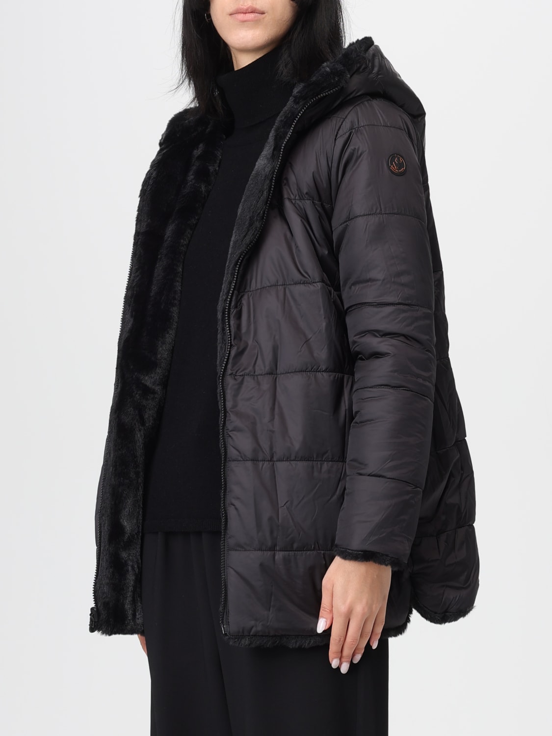 SAVE THE DUCK ABRIGO DE PIEL: Abrigo mujer Save The Duck, Negro - Img 3