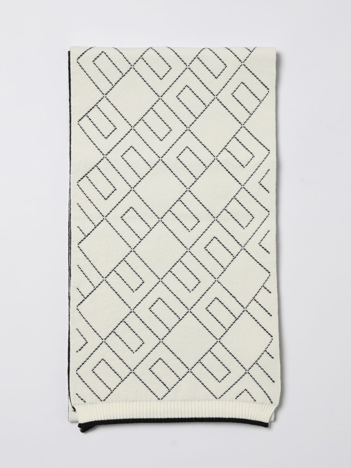 ELISABETTA FRANCHI LA MIA BAMBINA SCIARPA: Sciarpa Elisabetta Franchi La Mia Bambina in viscosa con monogram jacquard, Avorio - Img 1