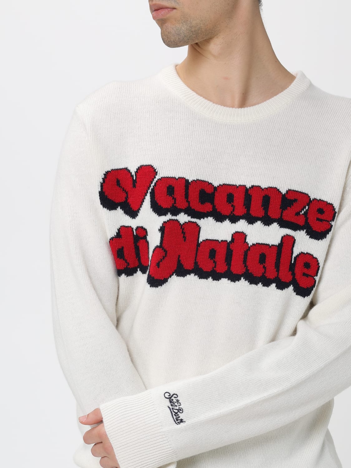 MC2 SAINT BARTH 毛衣: 毛衣 男士 Mc2 Saint Barth, 白色 - Img 3