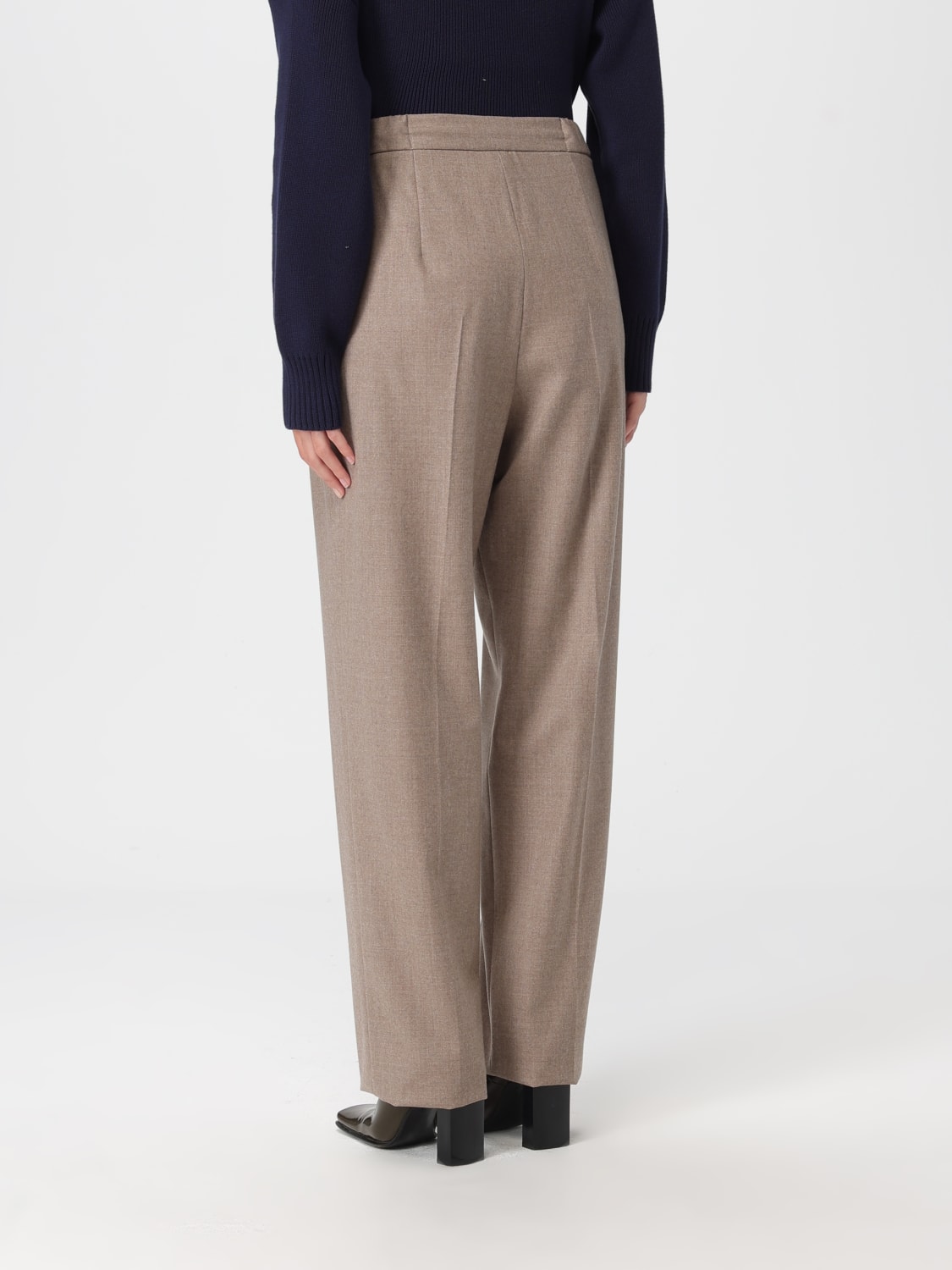 MAX MARA PANTALONI: Pantalone con coulisse Max Mara in cashmere , Kaki - Img 2
