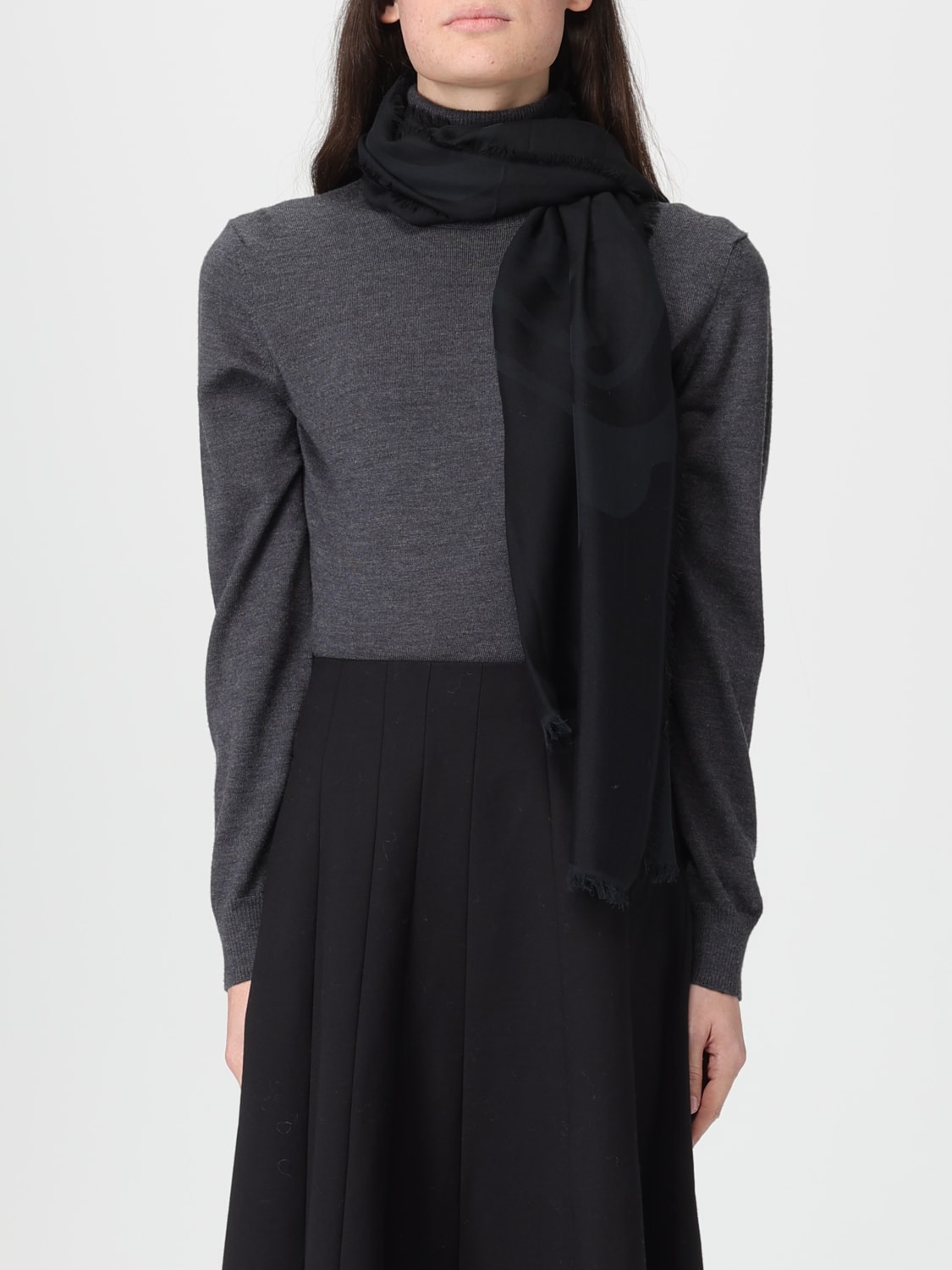 MAX MARA SCARF: Scarf woman Max Mara, Black - Img 2