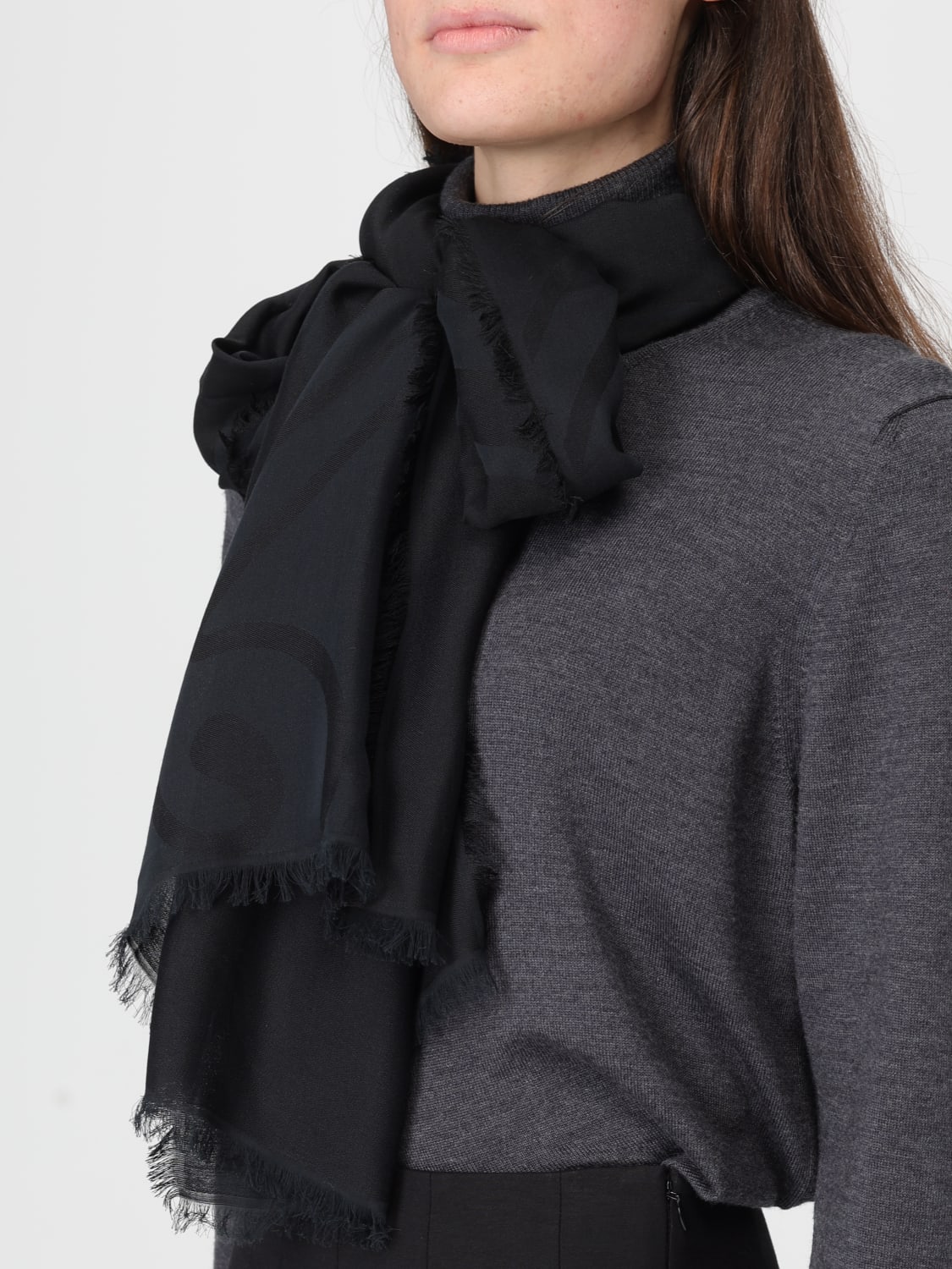 MAX MARA SCARF: Scarf woman Max Mara, Black - Img 4