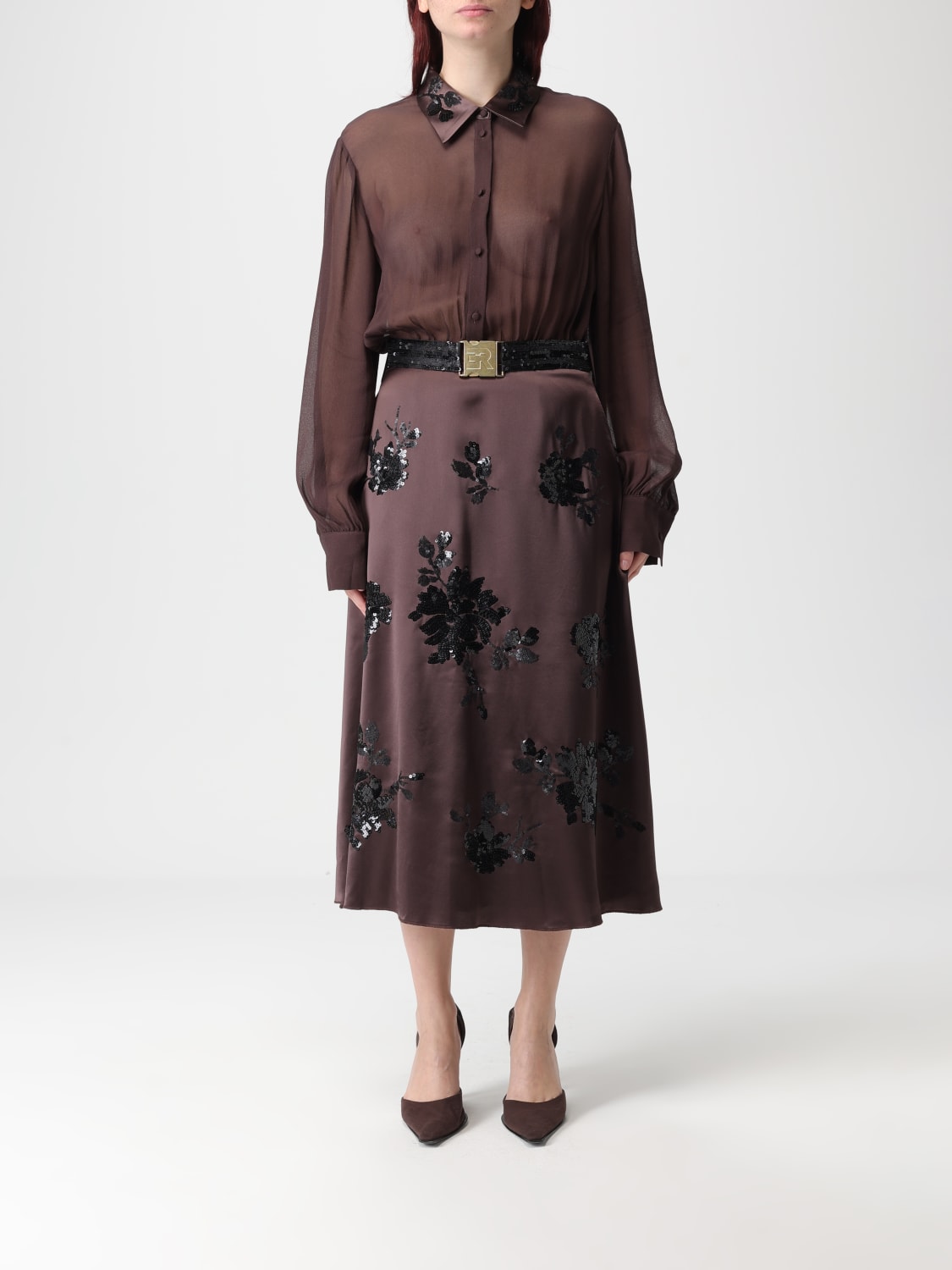 ERMANNO FIRENZE DRESS: Dress woman Ermanno Firenze, Brown - Img 1