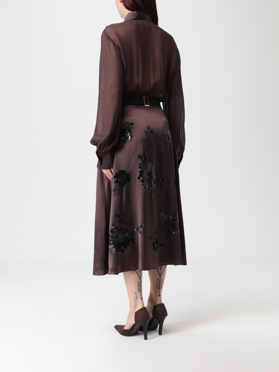 ERMANNO FIRENZE DRESS: Dress woman Ermanno Firenze, Brown - Img 3