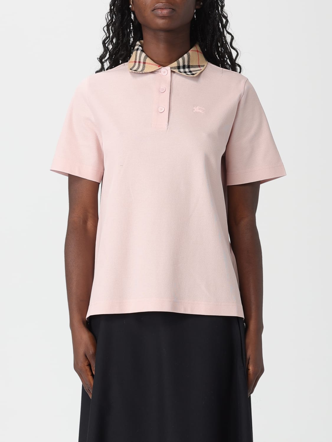 BURBERRY POLO SHIRT: Polo shirt woman Burberry, Pink - Img 1