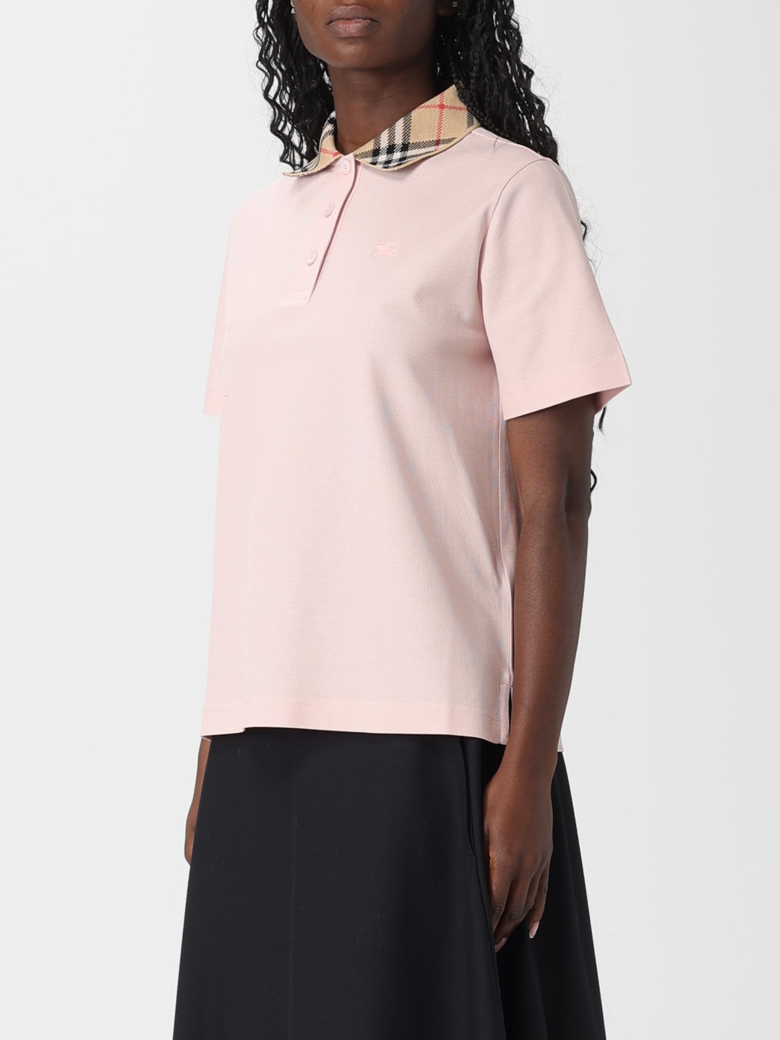BURBERRY POLO SHIRT: Polo shirt woman Burberry, Pink - Img 4