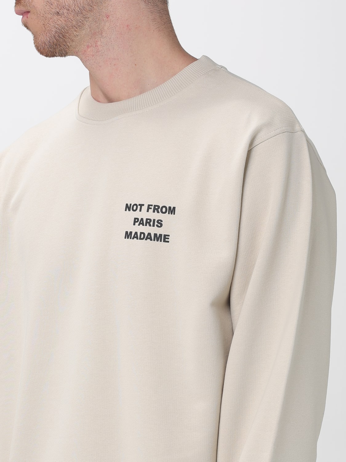 DRÔLE DE MONSIEUR 卫衣: 卫衣 男士 Drôle De Monsieur, 米色 - Img 3