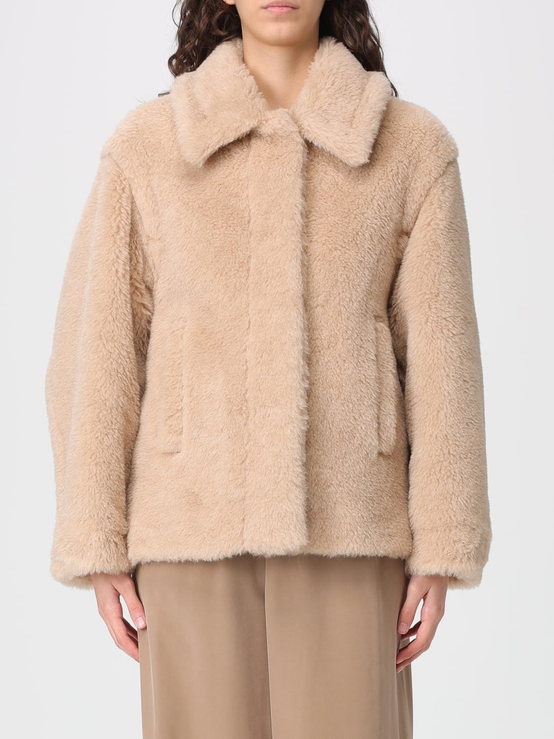 MAX MARA PELLICCIA: Giacca Max Mara in pelliccia , Beige - Img 1